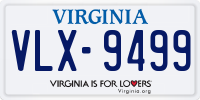 VA license plate VLX9499