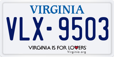VA license plate VLX9503