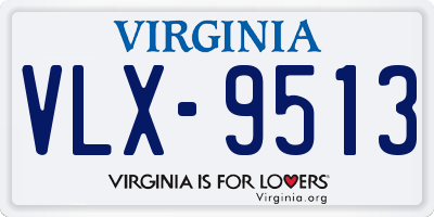 VA license plate VLX9513
