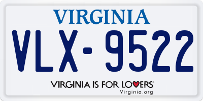 VA license plate VLX9522