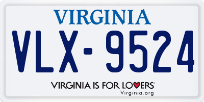 VA license plate VLX9524