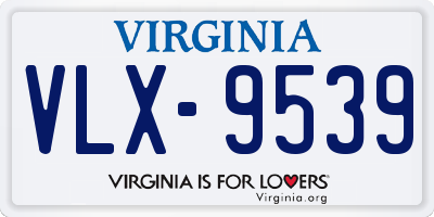 VA license plate VLX9539