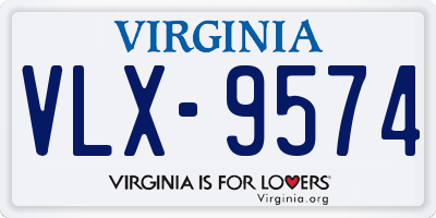 VA license plate VLX9574