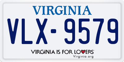 VA license plate VLX9579