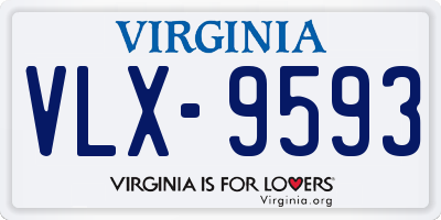 VA license plate VLX9593