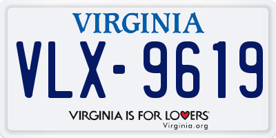 VA license plate VLX9619