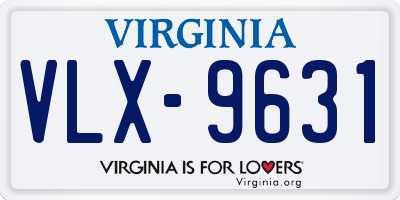VA license plate VLX9631