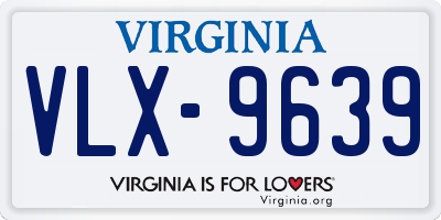 VA license plate VLX9639