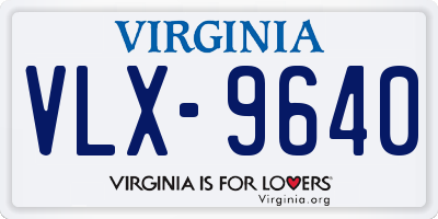 VA license plate VLX9640