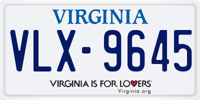 VA license plate VLX9645