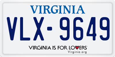 VA license plate VLX9649