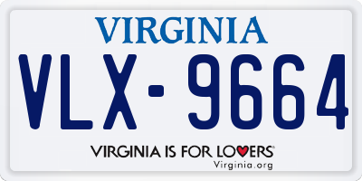 VA license plate VLX9664
