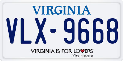 VA license plate VLX9668