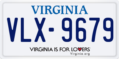 VA license plate VLX9679