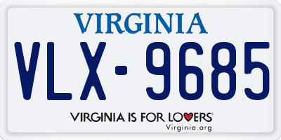 VA license plate VLX9685