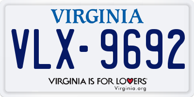 VA license plate VLX9692