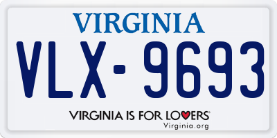 VA license plate VLX9693