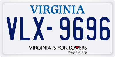 VA license plate VLX9696