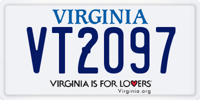 VA license plate VT2097