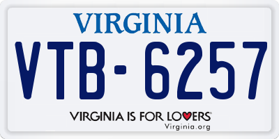 VA license plate VTB6257