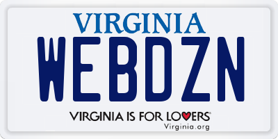 VA license plate WEBDZN