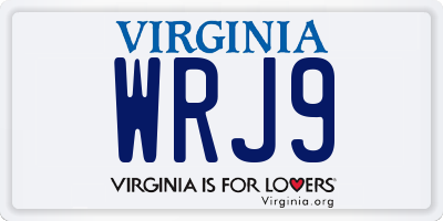 VA license plate WRJ9