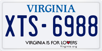 VA license plate XTS6988