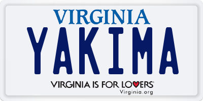VA license plate YAKIMA