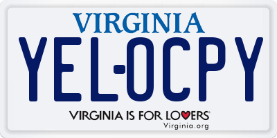 VA license plate YELOCPY