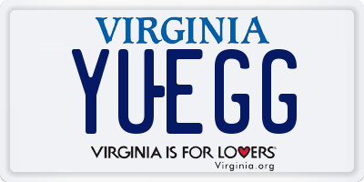 VA license plate YUEGG