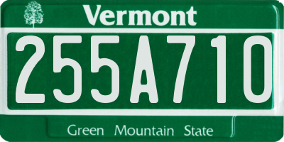 VT license plate 255A710
