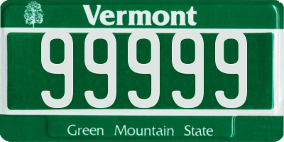 VT license plate 99999