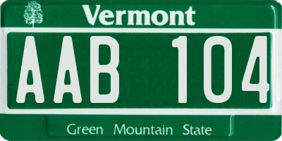 VT license plate AAB104