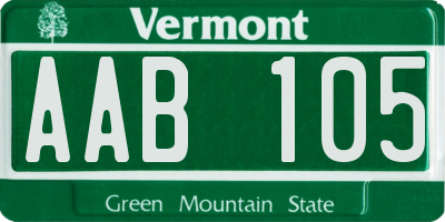 VT license plate AAB105