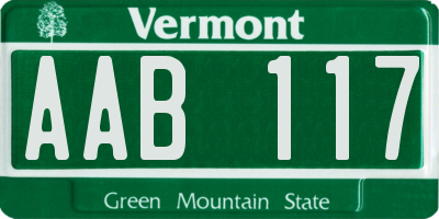 VT license plate AAB117