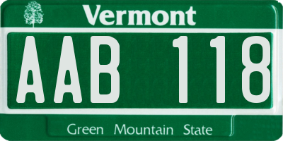 VT license plate AAB118