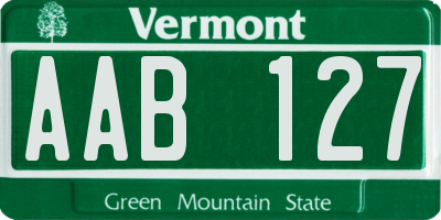 VT license plate AAB127