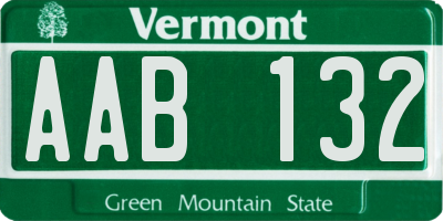 VT license plate AAB132