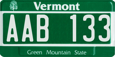 VT license plate AAB133
