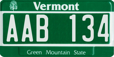 VT license plate AAB134