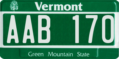 VT license plate AAB170