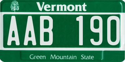VT license plate AAB190