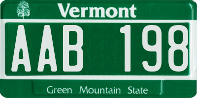 VT license plate AAB198