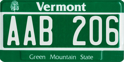VT license plate AAB206