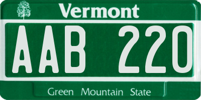 VT license plate AAB220