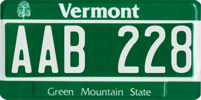 VT license plate AAB228
