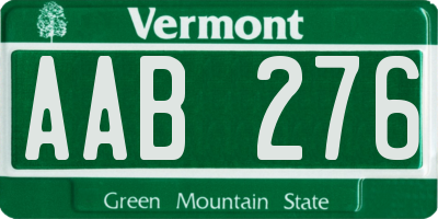 VT license plate AAB276