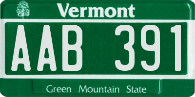 VT license plate AAB391