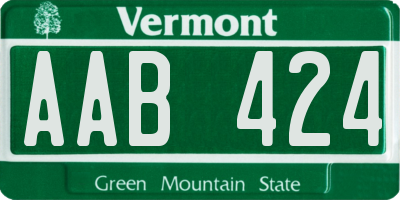 VT license plate AAB424