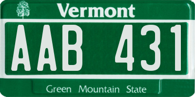 VT license plate AAB431